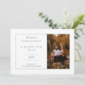 Witte Moderne Minimalistische Foto Vakantie Kaart (Staand voorkant)