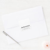 Witte, moderne, minimalistische terugkeeradressen vierkante sticker (Envelop)
