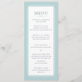Witte Moderne  Mint Bruiloft Menu (Voorkant)