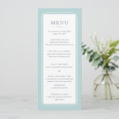 Witte Moderne  Mint Bruiloft Menu (Staand voorkant)