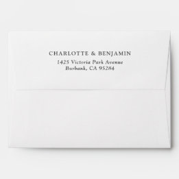 Witte moderne op maat gemaakte trouw 5.25x7.25 envelop