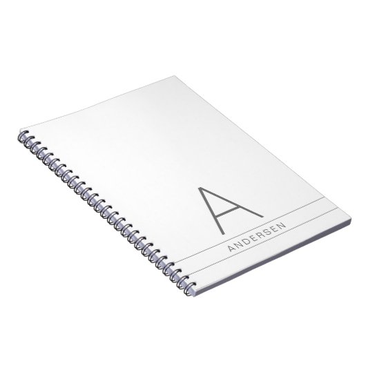 Witte Moderne Persoonlijke Naam op Notitieboek (Rechterzijde)