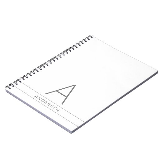 Witte Moderne Persoonlijke Naam op Notitieboek (Linkerzijde)