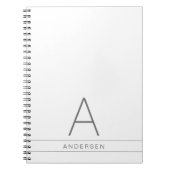 Witte Moderne Persoonlijke Naam op Notitieboek (Voorkant)