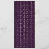 Witte moderne pruim Paarse goudfolie bruiloft Menu (Achterkant)