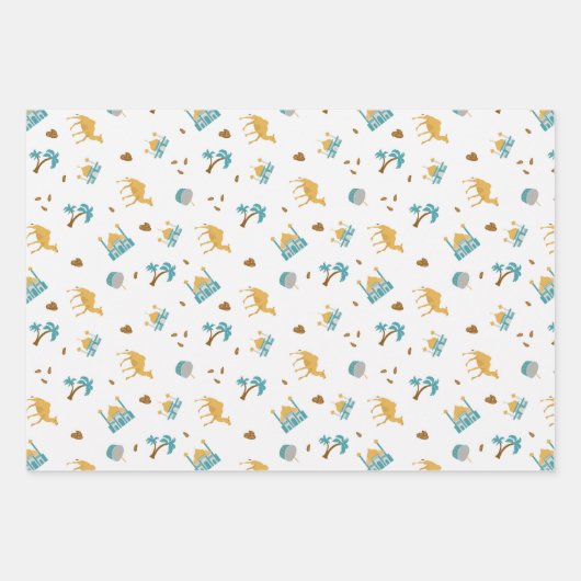 Witte Moderne Ramadan Eid Mubarak Gelukkig Eid Mos Inpakpapier Vel (Voorkant)