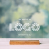 Witte Moderne Rechthoekige Logo Acryl Bord (Neutraal)