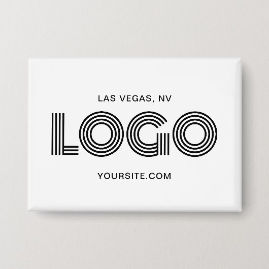 Witte Moderne Rechthoekige Logo Button (Voorkant)