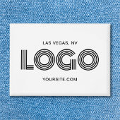 Witte Moderne Rechthoekige Logo Button