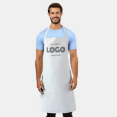 Witte Moderne Rechthoekige Logo Schort (Gedragen)