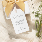 Witte Moderne Script Bestemming Trouwlocatie Welko Cadeaulabel