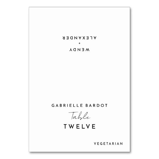 Witte Moderne Script Huwelijk Opvouwbare Plaatskaa Kaart (Voorkant)