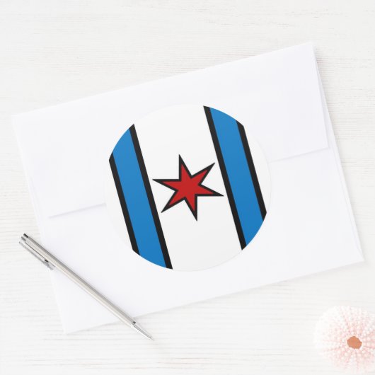 Witte Moderne Shield Circle Sticker (Envelop)