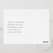 Witte Moderne Sterren Foto Folie Feestdagen Briefkaart (Achterkant)