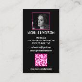 Witte Moderne Tekst 2 Foto QR Code Tattooist Visitekaartje (Achterkant)