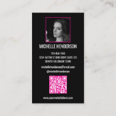Witte Moderne Tekst 2 Foto QR Code Tattooist Visitekaartje (Achterkant)