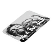 Witte Moderne Typografie Save the Date Magnet Magneet (Linkerzijde)