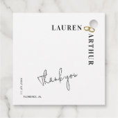 Witte Moderne Ultra Chique Minimale Foto Bruiloft Bedankjes Labels (Achterkant)