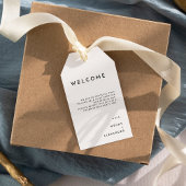 Witte Moderne Vette Bestemming Bruiloft Welkom Cadeaulabel