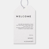 Witte Moderne Vette Bestemming Bruiloft Welkom Cadeaulabel (Voorkant)