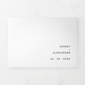 Witte Moderne Vette Bruiloft Alles in Een Drieluik Uitnodiging (Cover)