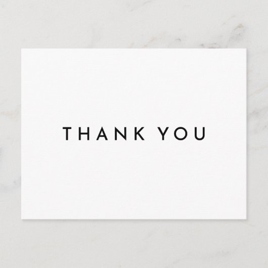 Witte Moderne Vette Bruiloft Dank u Briefkaart (Voorkant)