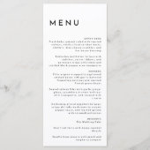 Witte Moderne Vette Bruiloft Flat Menu (Voorkant)