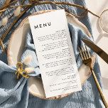 Witte Moderne Vette Bruiloft Flat Menu<br><div class="desc">Introductie van ons White Modern Bold Wedding Flat Menu-ontwerp, een echte weergave van modern minimalisme en elegantie. Met zijn unieke mix van creatieve en chique designelementen is dit ontwerp perfect voor diegenen die op zoek zijn naar een gepolijste en gedurfde esthetiek op hun speciale dag. Onze chique off-set typografie voegt...</div>