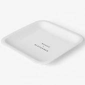 Witte Moderne Vette Bruiloft Papier Borden Papieren Bordje (Gebogen)