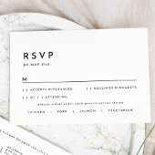 Witte Moderne Vette Bruiloft RSVP Reactie Kaart