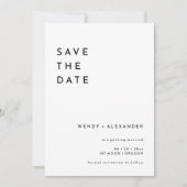 Witte Moderne Vette Bruiloft Save The Date (Voorkant)