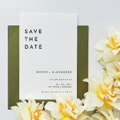 Witte Moderne Vette Bruiloft Save The Date