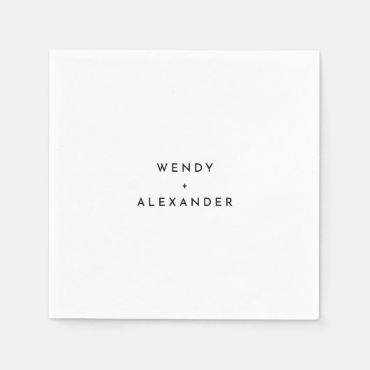 Witte Moderne Vette Bruiloft Servet (Voorkant)