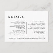 Witte Moderne Vette Huwelijksdetails Informatiekaartje (Voorkant)