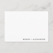 Witte Moderne Vette Huwelijksdetails Informatiekaartje (Achterkant)