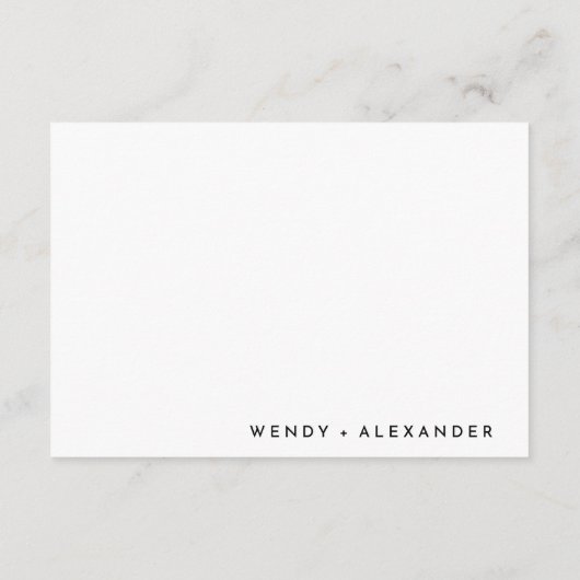 Witte Moderne Vette Huwelijksdetails Informatiekaartje (Achterkant)