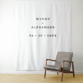 Witte Moderne Vette Huwelijksfoto Achtergrond Wandkleed (In situ)