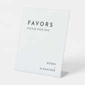 Witte Moderne Vette Huwelijksgunsten Reclamebord Met Voetstuk (Voorkant)