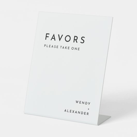 Witte Moderne Vette Huwelijksgunsten Reclamebord Met Voetstuk (Voorkant)