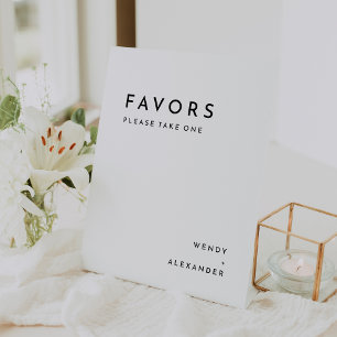 Witte Moderne Vette Huwelijksgunsten Reclamebord Met Voetstuk