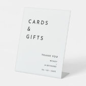 Witte Moderne Vette Huwelijkskaarten en Geschenken Reclamebord Met Voetstuk (Voorkant)