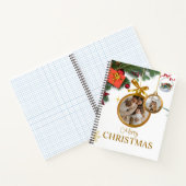 Witte Moderne Vrolijke Kerstmis 8.5"x 11"Spiraal Notitieboek (Binnen)