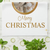 Witte Moderne Vrolijke Kerstmis Beste keukenhanddo Theedoek (Gevouwen)