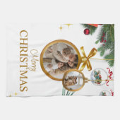 Witte Moderne Vrolijke Kerstmis Beste keukenhanddo Theedoek (Horizontaal)