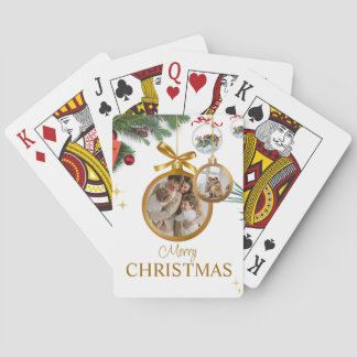 Witte Moderne Vrolijke Kerstmis Beste Klassiek Pokerkaarten