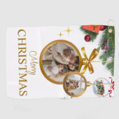 Witte Moderne Vrolijke Kerstmis Custom golf handdo Golfhanddoek (Horizontaal)