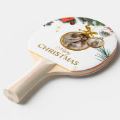 Witte Moderne Vrolijke Kerstmis Ping pong peddels Tafeltennisbatje (Voorkant Gekanteld)