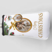 Witte Moderne Vrolijke Kerstmisputter Beste Golfheadcover (Voorkant)
