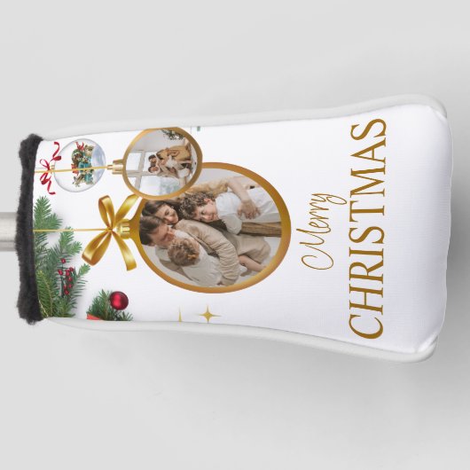 Witte Moderne Vrolijke Kerstmisputter Beste Golfheadcover (Voorkant)
