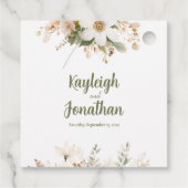 Witte Moderne Waterverf Bloemen Wedding Favoriet Bedankjes Labels (Achterkant)